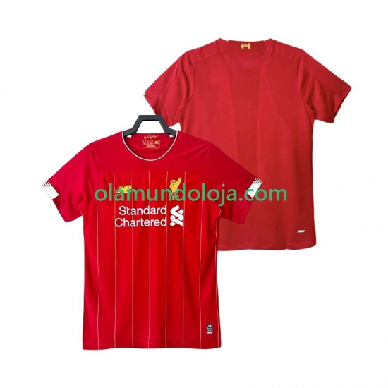 Camisola Liverpool 2019 2020 Retro Homem Equipamento Primeiro Manga Curta